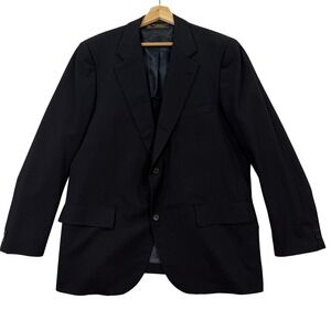 Vintage Brooks Brothers Mens 42R Blazer Makers Brooksease Navy Wool Coat USA